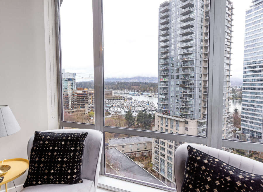 Enjoy stunning city and water views from this luxurious condo.