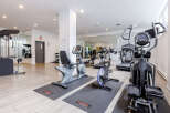This well-equipped fitness center offers a variety of workout options.