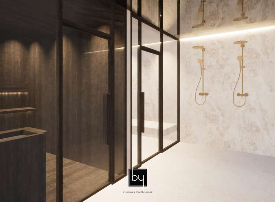 Step into luxury with this stunning bathroom design.