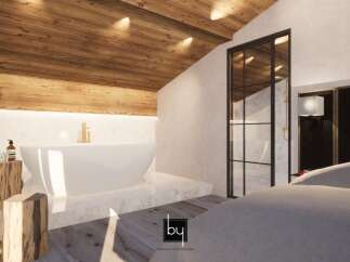 Experience luxury and tranquility in this stunning bathroom.