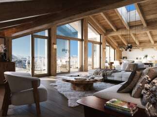 Experience luxury living in this stunning chalet, boasting breathtaking mountain views.