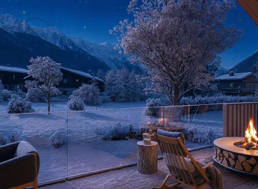 Experience the ultimate winter retreat in this stunning property, offering breathtaking mountain views and a cozy ambiance.