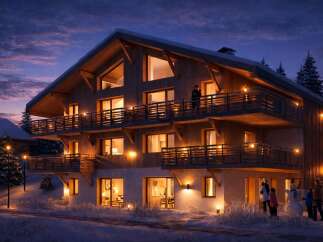 Experience the charm of this stunning chalet nestled in a winter wonderland.
