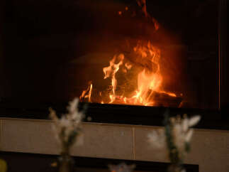 Cozy up in front of this stunning fireplace, the perfect centerpiece for your new home.