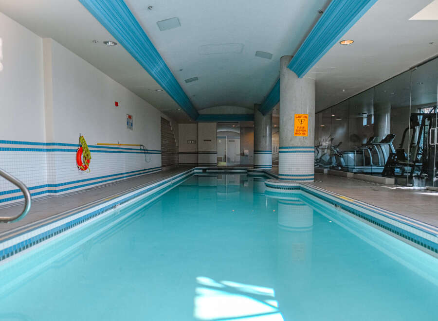 This stunning indoor pool offers a luxurious and relaxing experience.