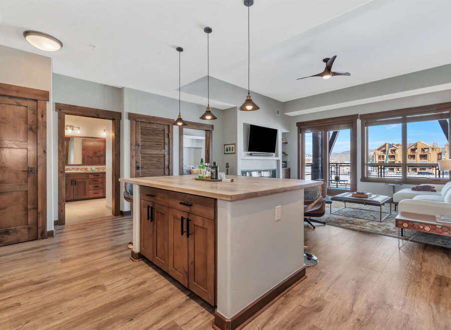 Step into luxury with this stunning kitchen, featuring a spacious island perfect for entertaining.