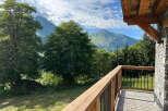 Experience breathtaking mountain views from this charming chalet's private balcony, perfect for enjoying your morning coffee or evening relaxation.
