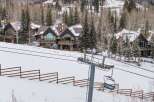 Luxury mountain homes nestled in a winter wonderland.