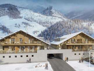 Discover the epitome of alpine luxury in this stunning property nestled amidst snow-capped mountains.