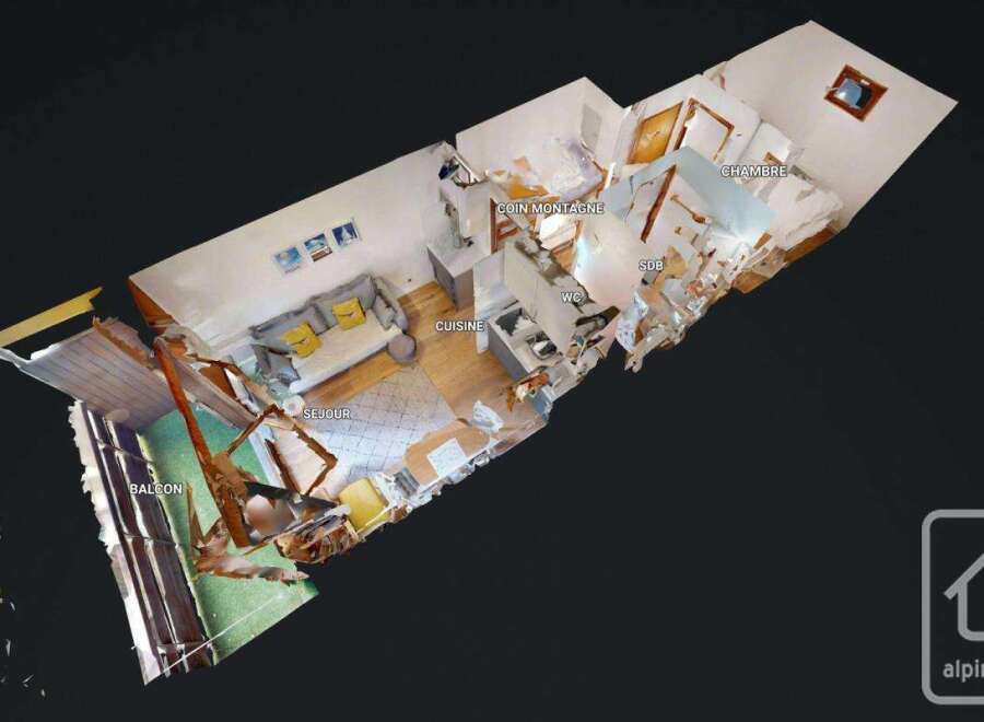 Discover this charming apartment featuring a cozy living room, a well-equipped kitchen, and a comfortable bedroom.