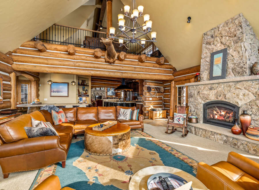 Step into rustic luxury with this stunning log cabin home.
