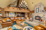 Step into rustic luxury with this stunning log cabin home.