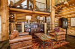 Step into rustic luxury with this stunning log cabin home.