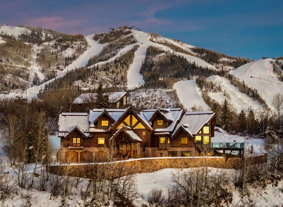 This stunning mountain home offers unparalleled luxury and breathtaking views of the ski slopes.