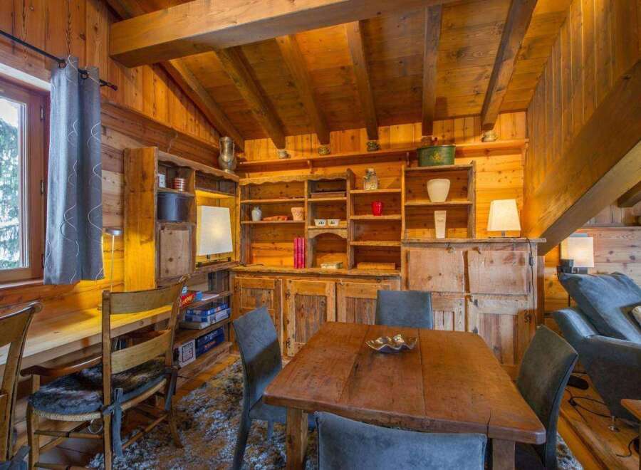 Step into rustic charm with this inviting wooden interior.