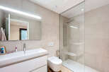 Step into a modern oasis with this stunning bathroom design.