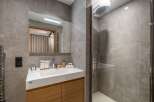 Step into modern luxury with this stunning bathroom.