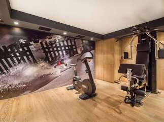 This home gym is the perfect space to stay active and healthy.