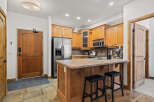 This stunning kitchen boasts a modern design with stainless steel appliances and ample cabinet space.