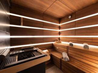 Step into luxury and relaxation with this stunning sauna.