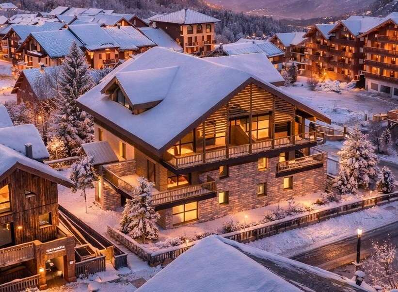 Experience the epitome of luxury living in this stunning chalet nestled in a picturesque winter wonderland.