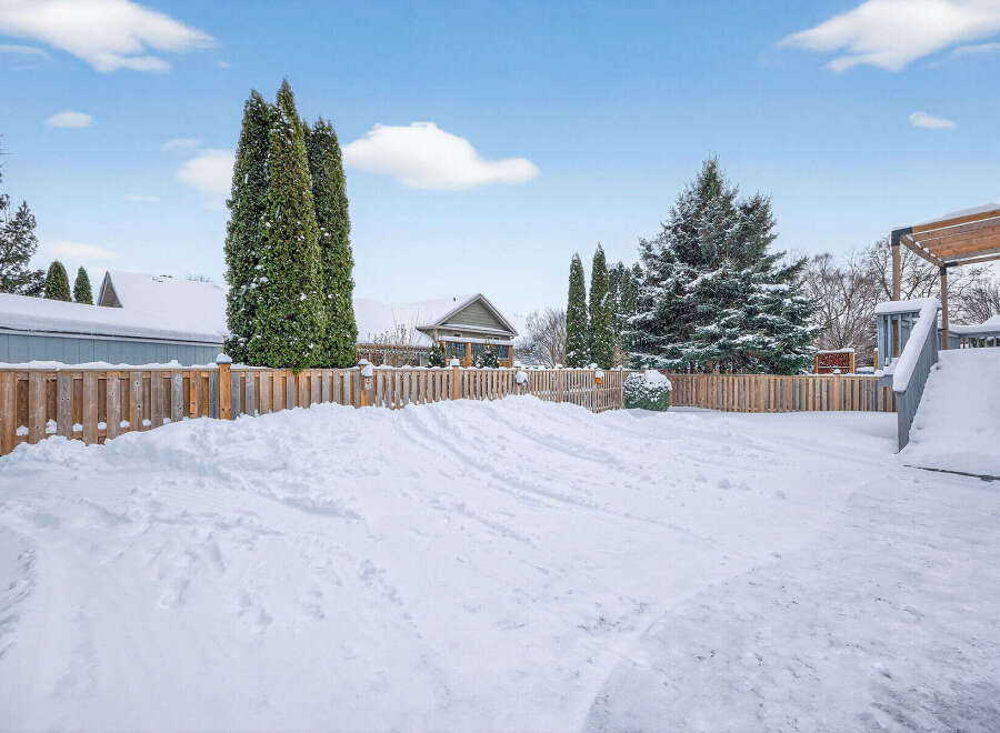 This property offers a serene winter landscape, perfect for those who appreciate the beauty of the season.