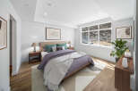 Step into this beautifully designed bedroom, featuring a serene color palette and modern aesthetic.
