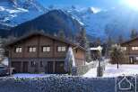 Discover your dream alpine retreat! This stunning property boasts a charming wooden facade, nestled amidst a breathtaking mountain backdrop.