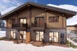 Discover the charm of this stunning chalet nestled in a picturesque snowy landscape.