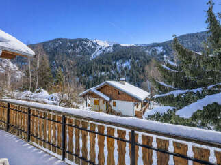 Escape to the serene beauty of this charming chalet nestled in the heart of the mountains.