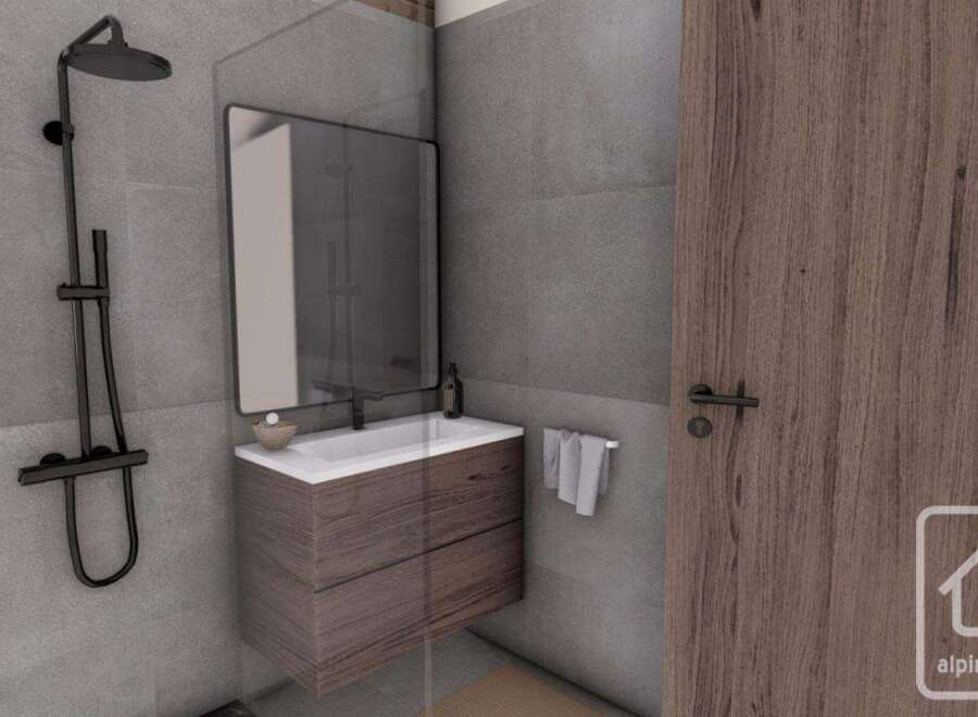 Discover modern elegance in this stunning bathroom.