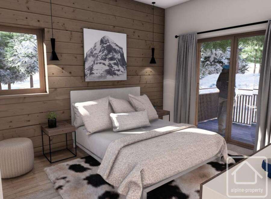Experience the ultimate in alpine living with this stunning bedroom.