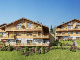 Experience luxury mountain living in this stunning chalet-style property, featuring expansive wooden balconies perfect for enjoying breathtaking alpine views.