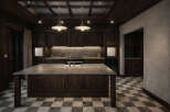 Step into luxury with this stunning kitchen! Featuring rich, dark wood cabinetry and a spacious island, this kitchen is perfect for both cooking and entertaining.