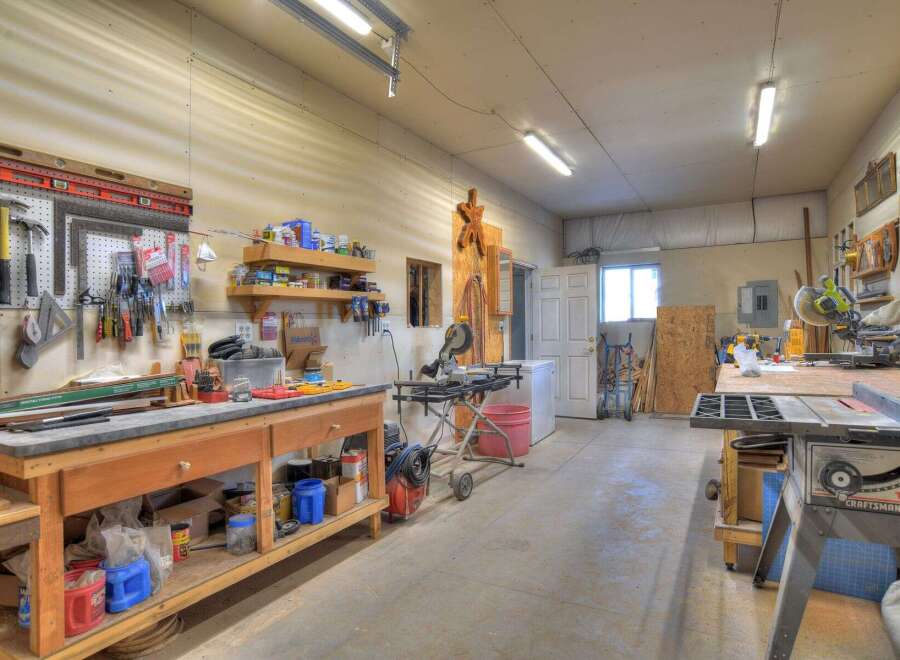 Step into this well-organized workshop, perfect for any DIY enthusiast or craftsman.