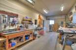 Step into this well-organized workshop, perfect for any DIY enthusiast or craftsman.