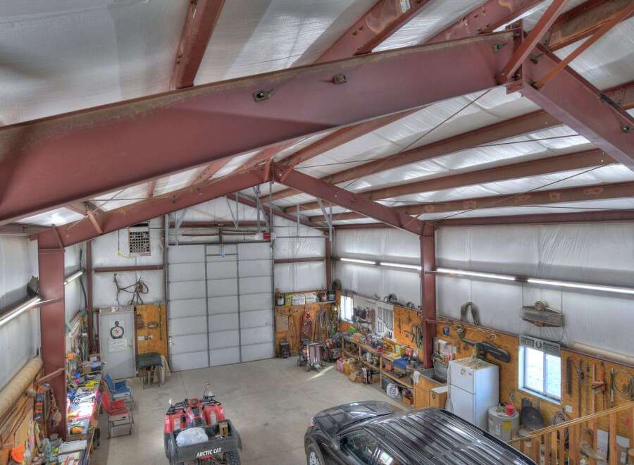 This spacious workshop offers ample room for projects and storage.