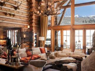 Experience the epitome of rustic luxury in this stunning log cabin retreat.