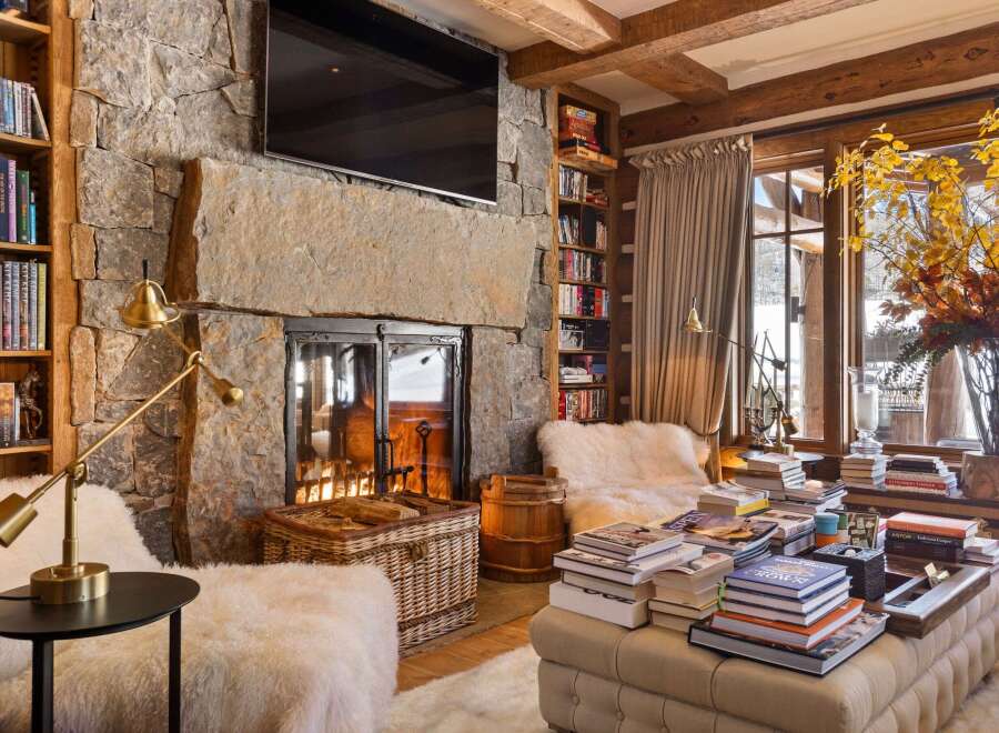 Experience the epitome of rustic luxury in this stunning living space.