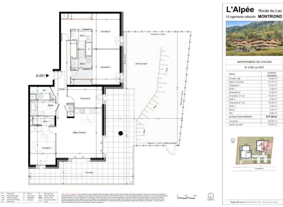 Discover a stunning 5-room apartment in Montriond's L'Alpée residence, offering 117.