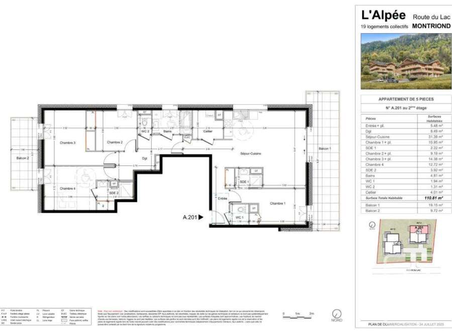 Discover a stunning 5-room apartment in Montriond's L'Alpée residence, offering a comfortable living space.