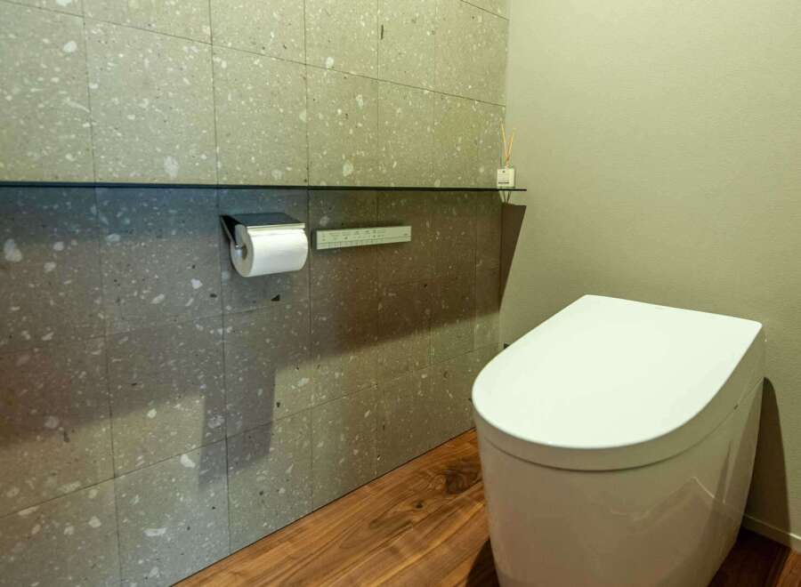 Step into a modern oasis with this stylish bathroom.