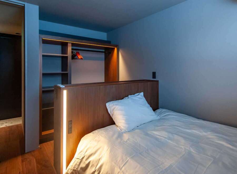 Experience modern comfort in this stylish bedroom.