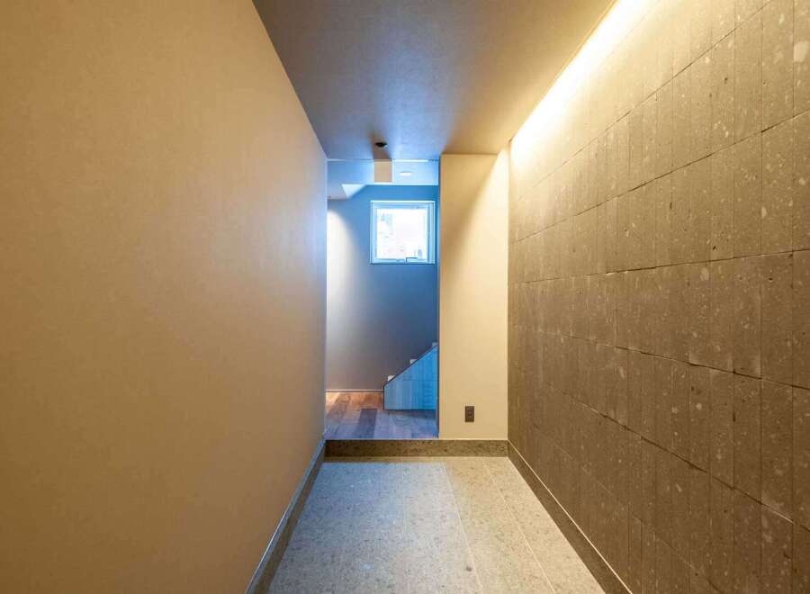 Step into a world of modern elegance with this stunning hallway design.