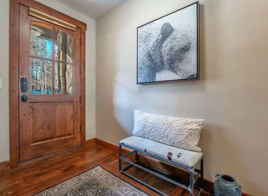 Step into rustic elegance with this stunning entryway.