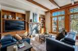 Experience luxury living in this stunning property featuring a cozy fireplace, perfect for chilly evenings.