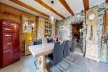 Step into rustic elegance with this stunning dining room.