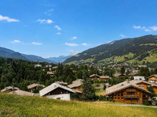 Experience the charm of alpine living in this picturesque village nestled amidst rolling green hills and majestic mountains.