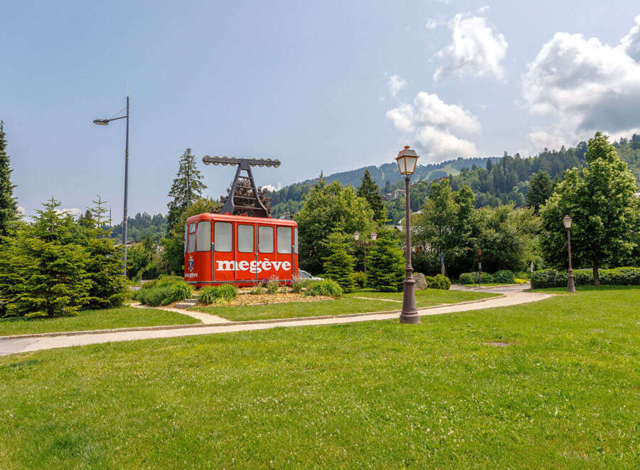 This charming property boasts a unique feature: a cable car station, adding a touch of alpine allure.