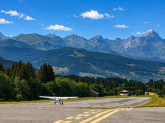 Experience the ultimate alpine lifestyle with this stunning property featuring a private airstrip and breathtaking mountain views.